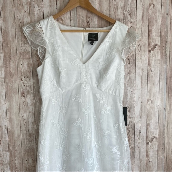 Adrianna Papell Plaid‎ Ditsy V Neck A Line Midi Dress Size 10 - Picture 4 of 14